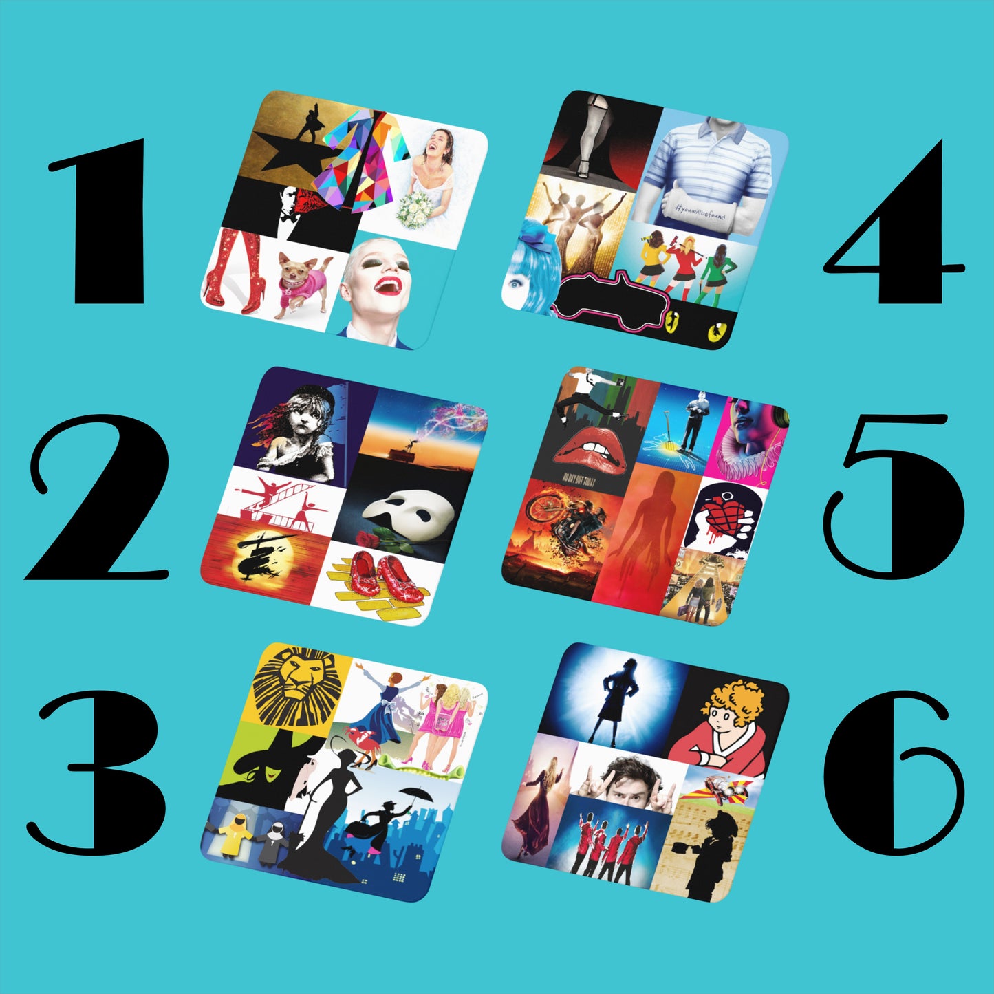 Musical Theatre Personalised and Non-Personalised Poster Coasters
