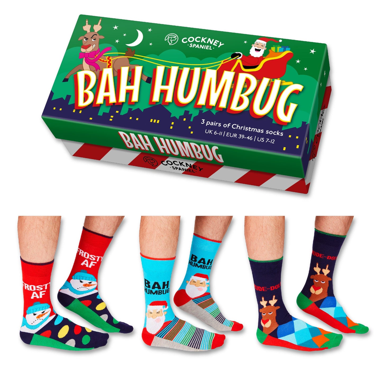 Bah Humbug Christmas Sock Gift Box